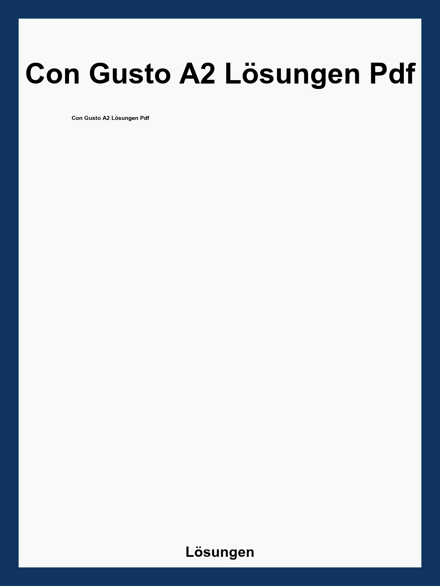 Con Gusto A2 Lösungen Pdf