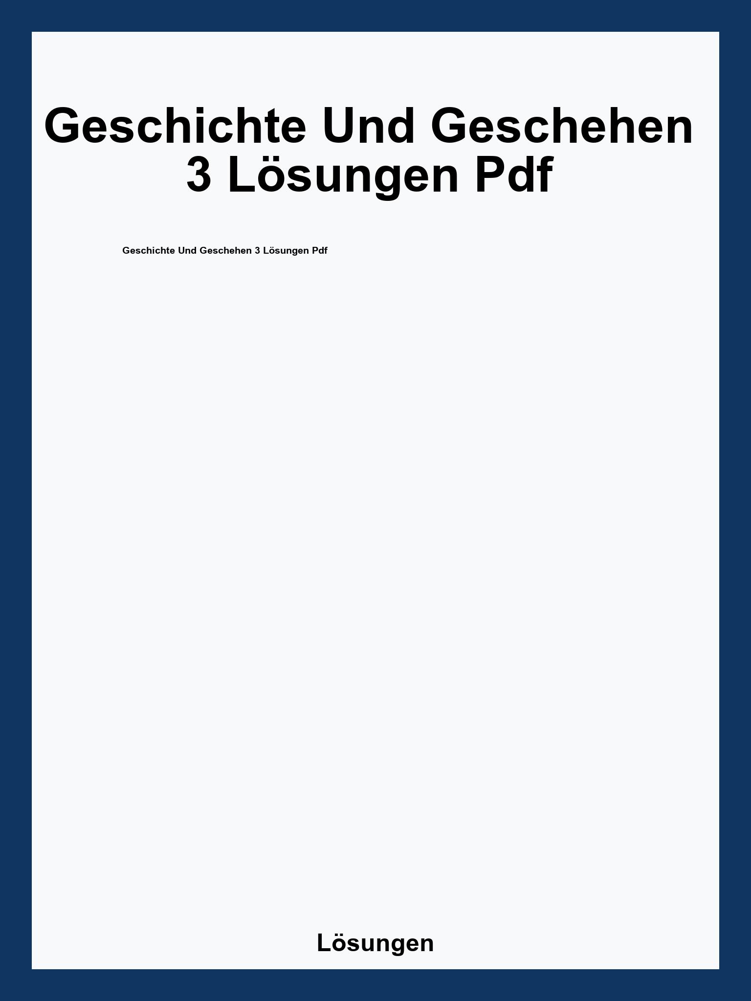 Geschichte Und Geschehen 3 Lösungen Pdf