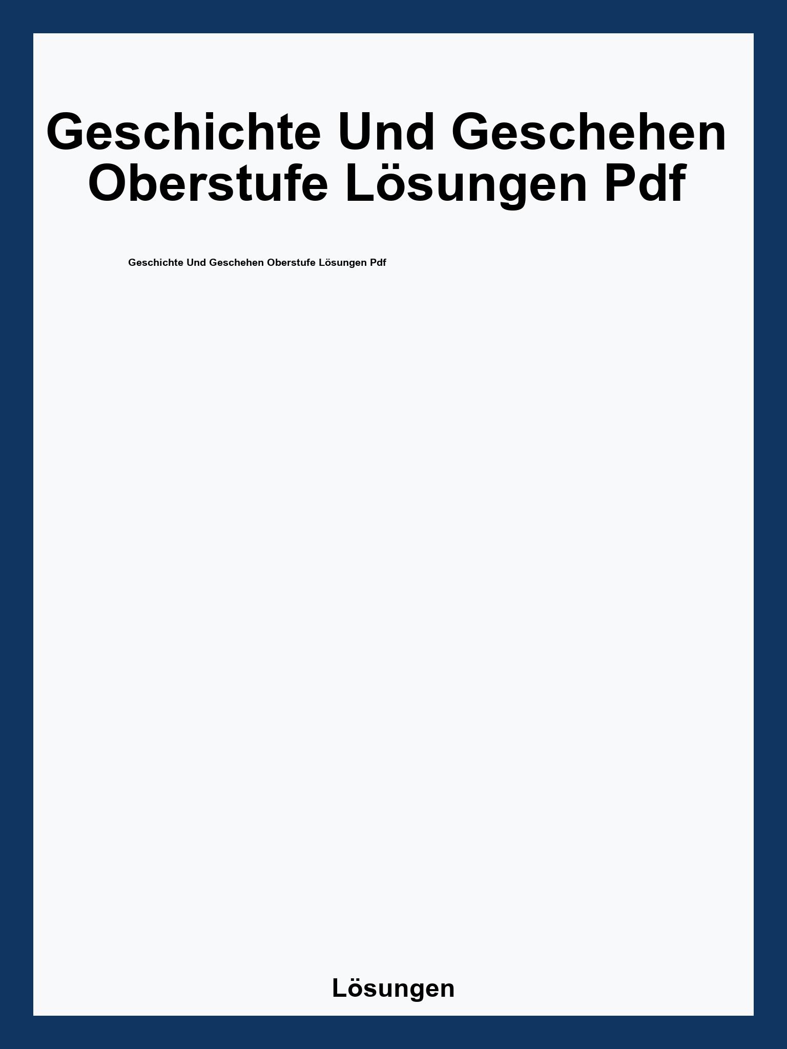 Geschichte Und Geschehen Oberstufe Lösungen Pdf