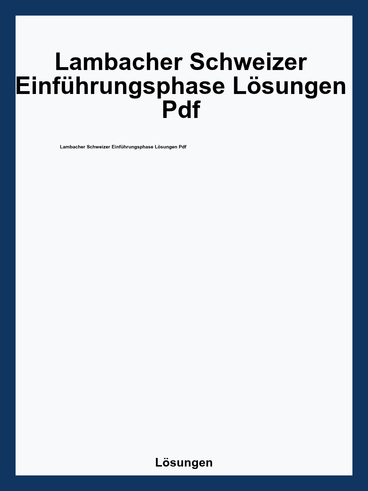 Lambacher Schweizer Einführungsphase Lösungen Pdf