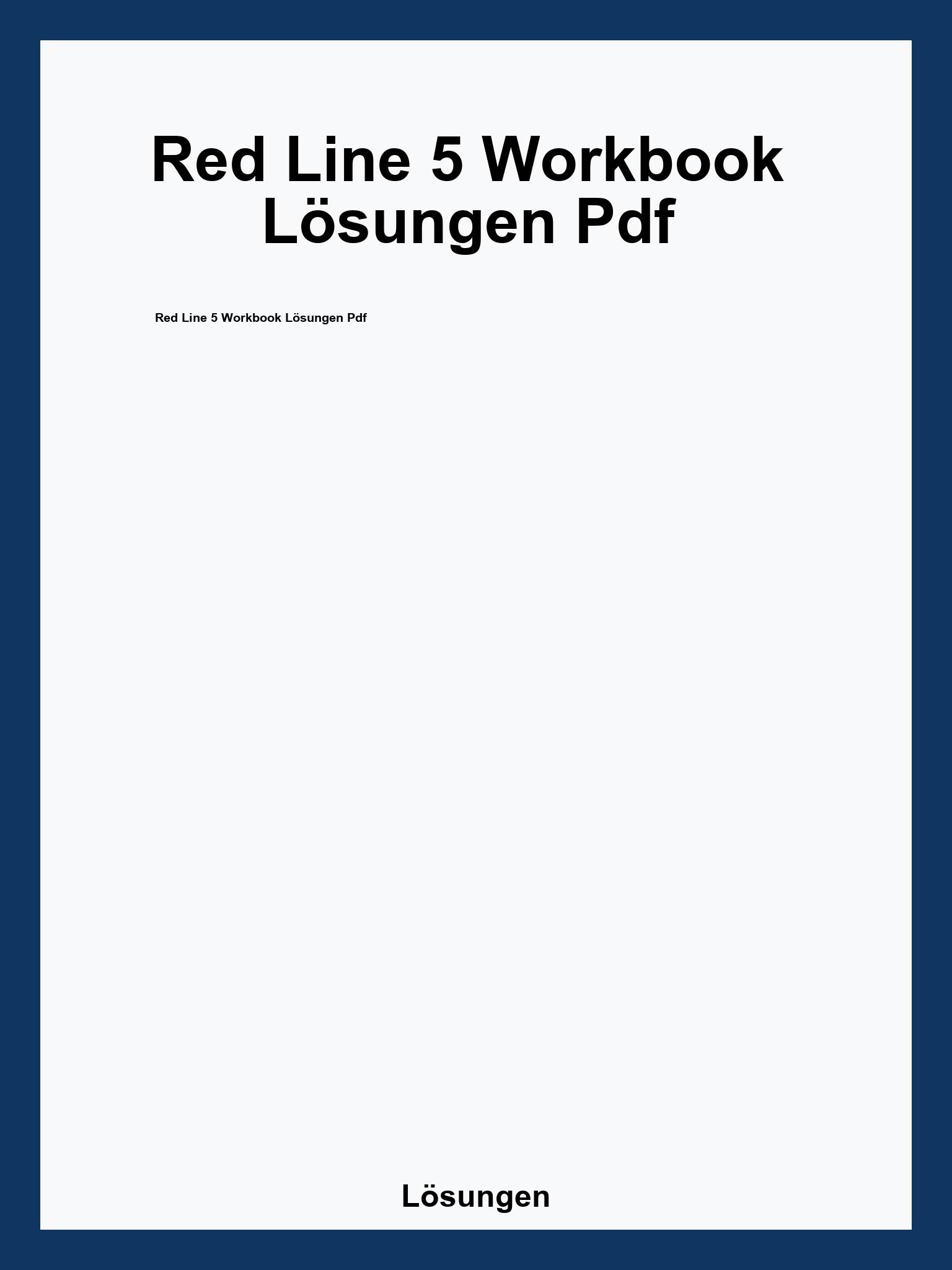 Red Line 5 Workbook Lösungen Pdf