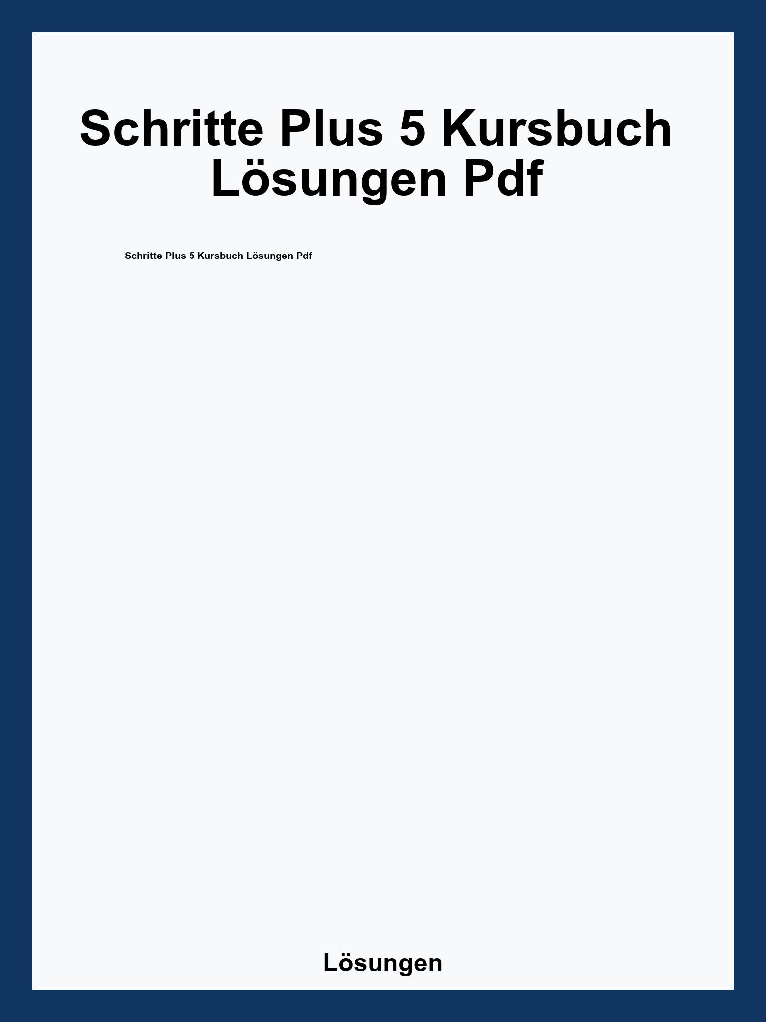 Schritte Plus 5 Kursbuch Lösungen Pdf