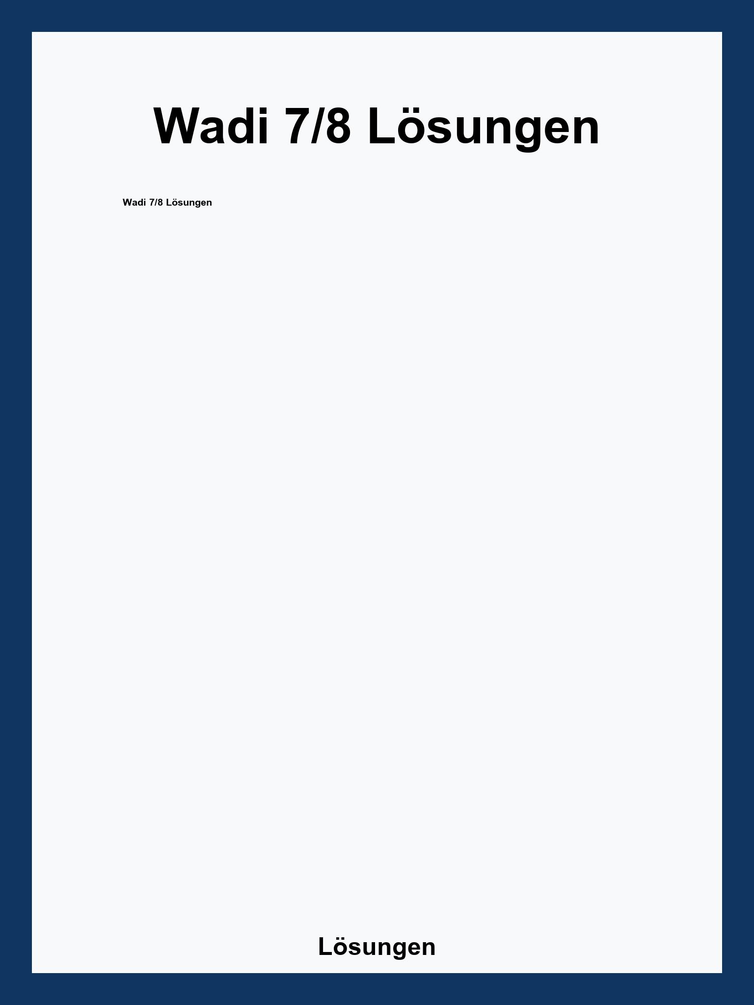 Wadi 7/8 Lösungen