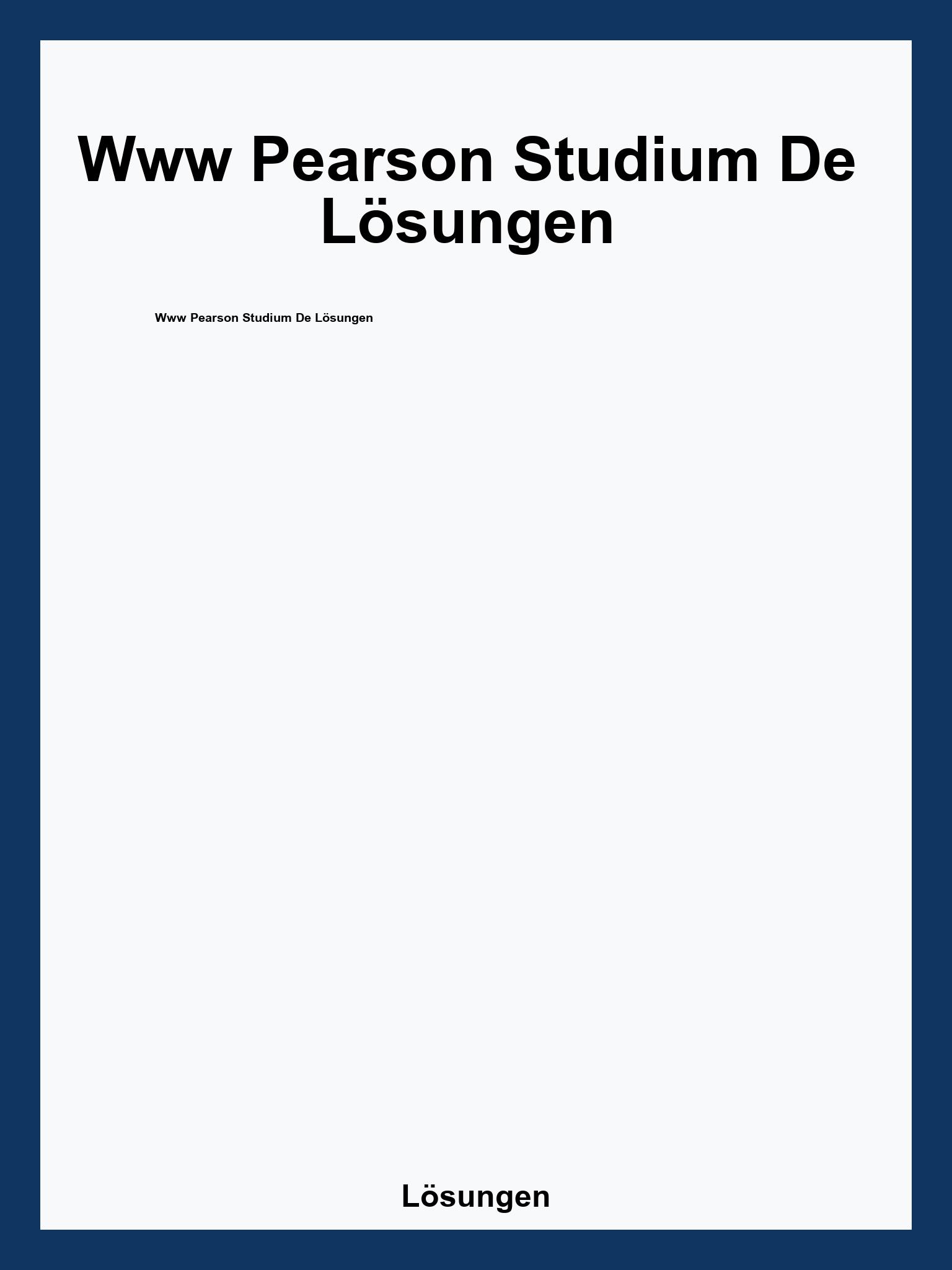 Www Pearson Studium De Lösungen